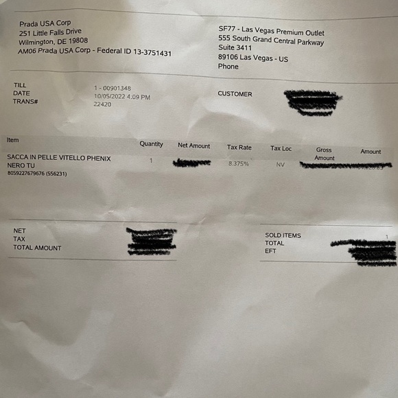 Prada Hobo Shoulder Handbag. Soft pebble black leather. Perfect/New condition. - Picture 6 of 6